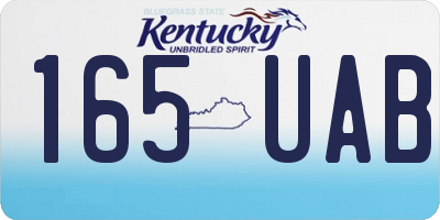 KY license plate 165UAB