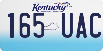 KY license plate 165UAC