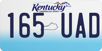 KY license plate 165UAD