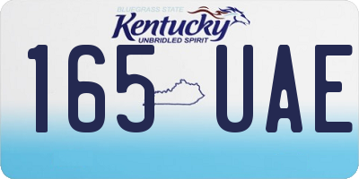 KY license plate 165UAE