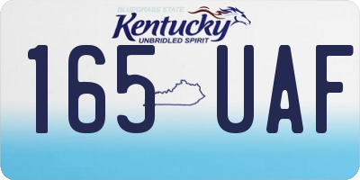 KY license plate 165UAF