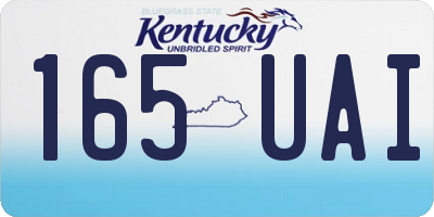 KY license plate 165UAI