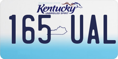 KY license plate 165UAL
