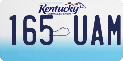 KY license plate 165UAM