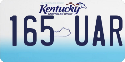 KY license plate 165UAR