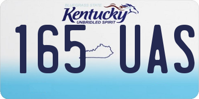 KY license plate 165UAS
