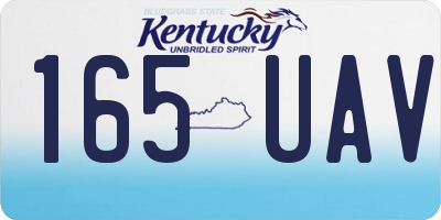 KY license plate 165UAV