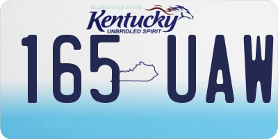 KY license plate 165UAW