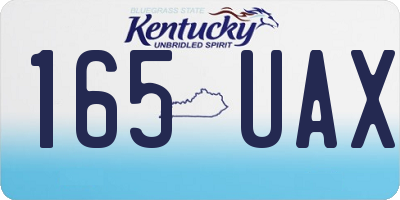 KY license plate 165UAX