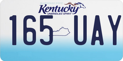 KY license plate 165UAY