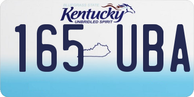 KY license plate 165UBA