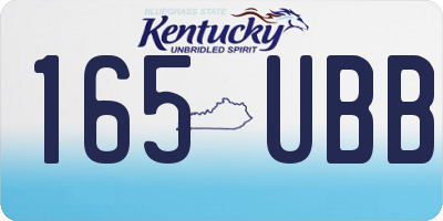 KY license plate 165UBB