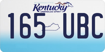 KY license plate 165UBC