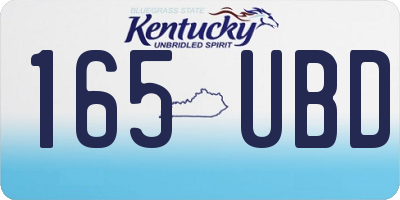 KY license plate 165UBD