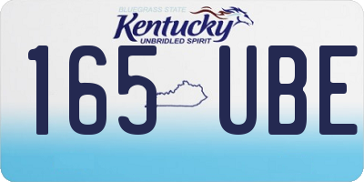 KY license plate 165UBE