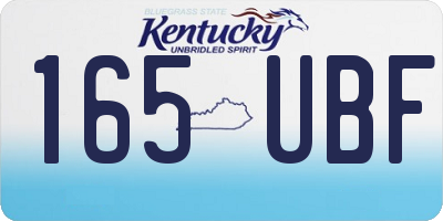 KY license plate 165UBF