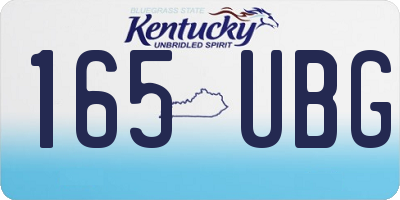 KY license plate 165UBG