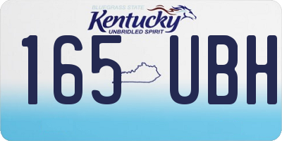 KY license plate 165UBH