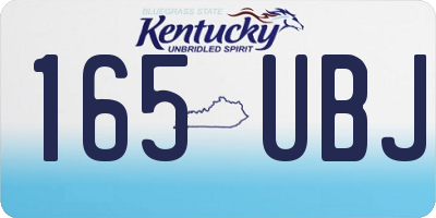 KY license plate 165UBJ