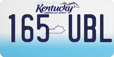 KY license plate 165UBL