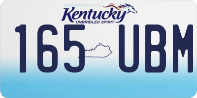 KY license plate 165UBM