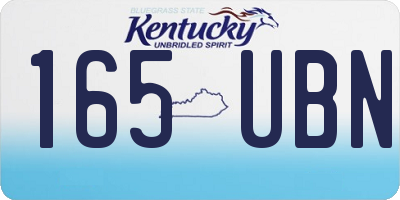 KY license plate 165UBN