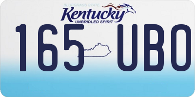 KY license plate 165UBO