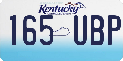 KY license plate 165UBP