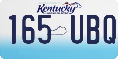 KY license plate 165UBQ