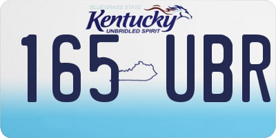 KY license plate 165UBR