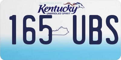 KY license plate 165UBS