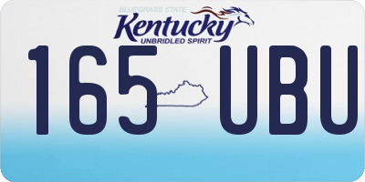 KY license plate 165UBU