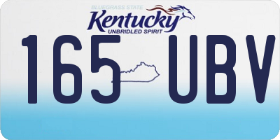 KY license plate 165UBV