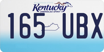 KY license plate 165UBX