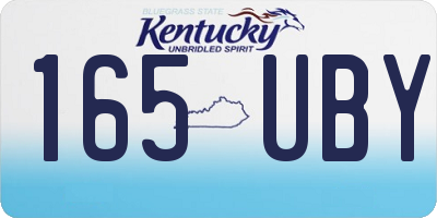 KY license plate 165UBY