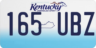 KY license plate 165UBZ