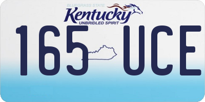 KY license plate 165UCE