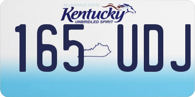 KY license plate 165UDJ