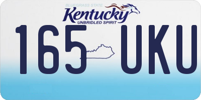 KY license plate 165UKU