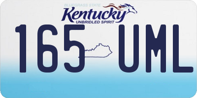 KY license plate 165UML