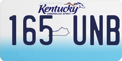 KY license plate 165UNB