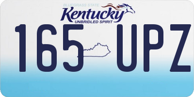 KY license plate 165UPZ
