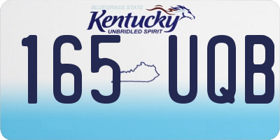 KY license plate 165UQB
