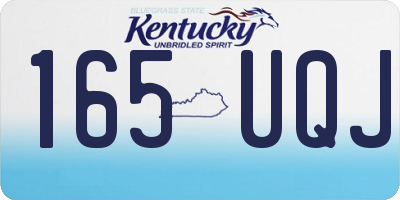 KY license plate 165UQJ
