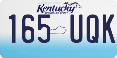 KY license plate 165UQK