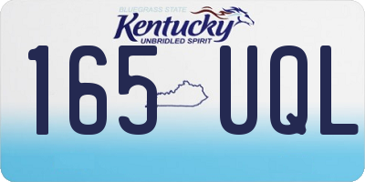 KY license plate 165UQL