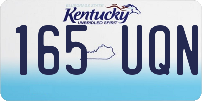 KY license plate 165UQN