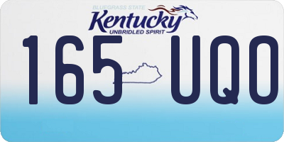 KY license plate 165UQO