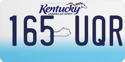 KY license plate 165UQR