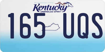 KY license plate 165UQS
